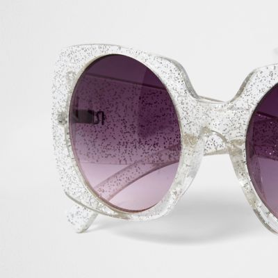Glitter square tinted sunglasses